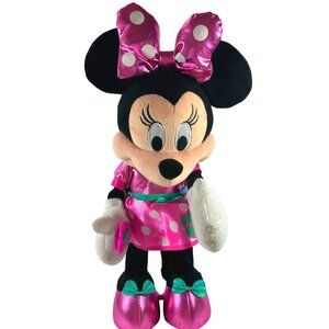 Disney Junior Minnie Mouse Plush Interactive Talk Walk Pink Polka Dot Roller Sho